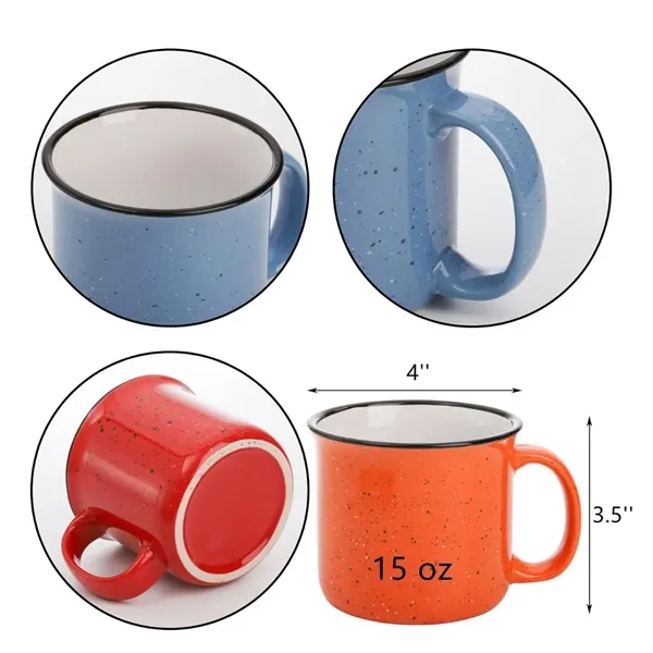 15 Oz Speckle Ceramic Camping Campfire Coffee Mug - 15 Oz Speckle Ceramic Camping Campfire Coffee Mug - Image 1 of 2
