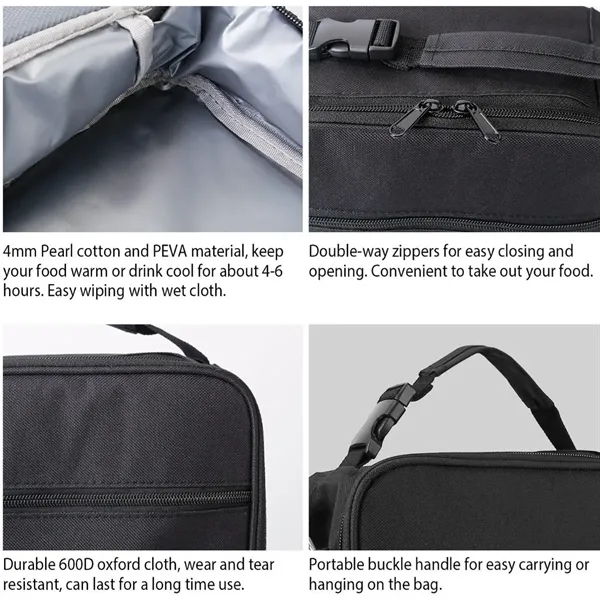 Top Buckle Thermal Lunch Cooler Tote Bag - Top Buckle Thermal Lunch Cooler Tote Bag - Image 4 of 5
