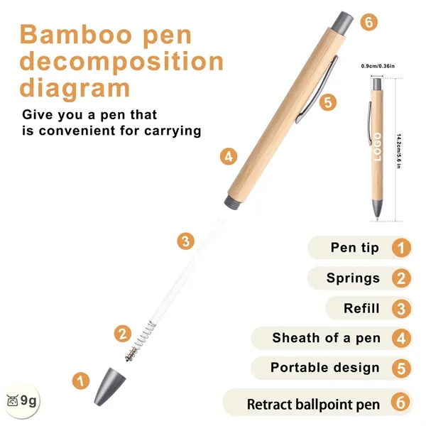 Bamboo Click Retractable Ballpoint Pen - Bamboo Click Retractable Ballpoint Pen - Image 4 of 4