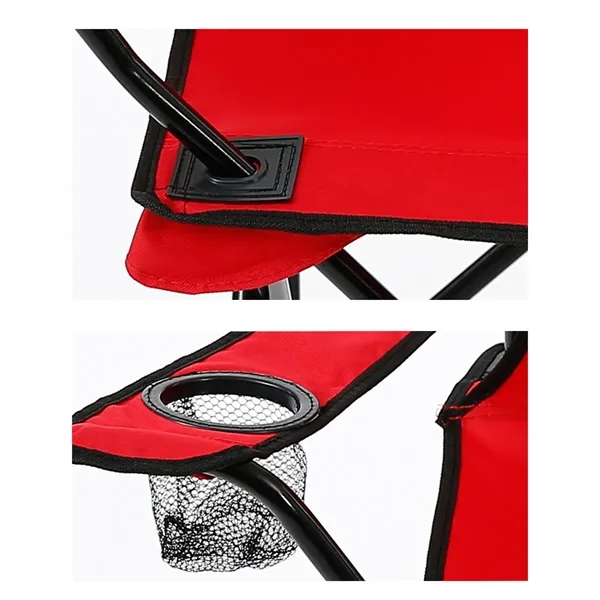 Portable Camping Folding Chair Fishing With Net Cup Holder - Portable Camping Folding Chair Fishing With Net Cup Holder - Image 2 of 8