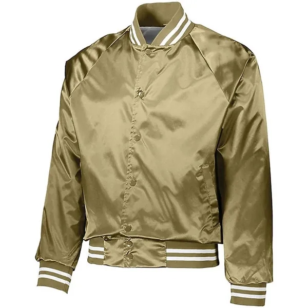 Augusta Satin Striped Baseball Jacket - Augusta Satin Striped Baseball Jacket - Image 4 of 8