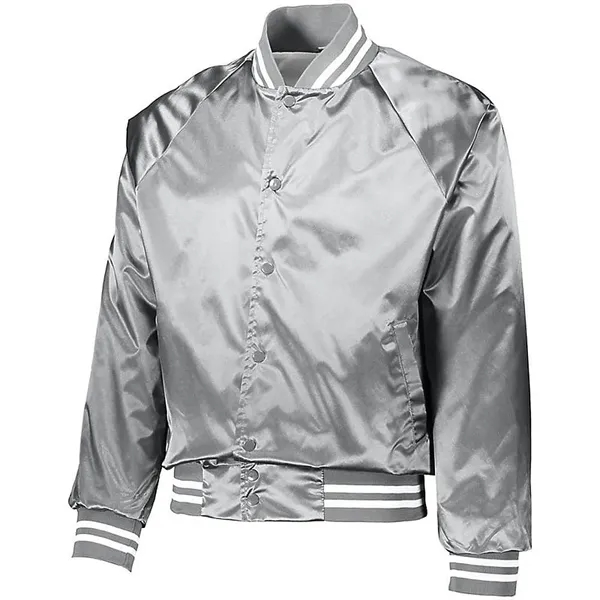 Augusta Satin Striped Baseball Jacket - Augusta Satin Striped Baseball Jacket - Image 5 of 8