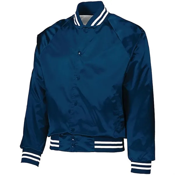 Augusta Satin Striped Baseball Jacket - Augusta Satin Striped Baseball Jacket - Image 6 of 8