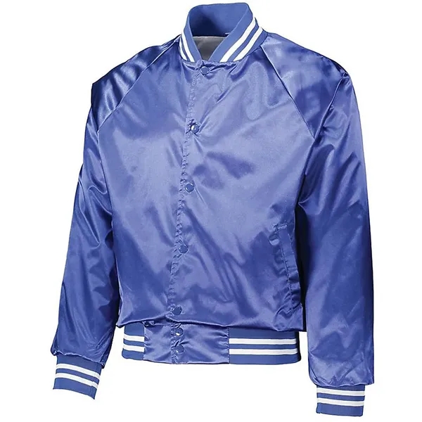 Augusta Satin Striped Baseball Jacket - Augusta Satin Striped Baseball Jacket - Image 8 of 8