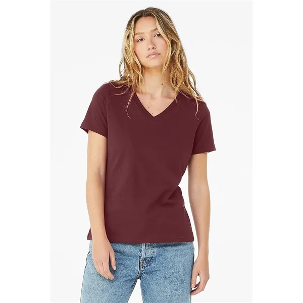 Bella+Canvas Women's Relaxed Jersey Short Sleeve V-neck Tee - Bella+Canvas Women's Relaxed Jersey Short Sleeve V-neck Tee - Image 4 of 25