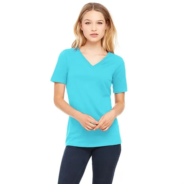 Bella+Canvas Women's Relaxed Jersey Short Sleeve V-neck Tee - Bella+Canvas Women's Relaxed Jersey Short Sleeve V-neck Tee - Image 23 of 25