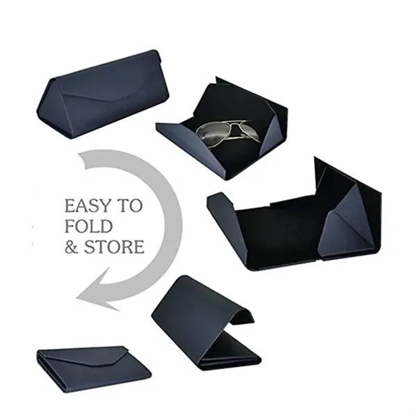 PU Leather Magnetic Folding Hard Eyeglasses Case - PU Leather Magnetic Folding Hard Eyeglasses Case - Image 3 of 6
