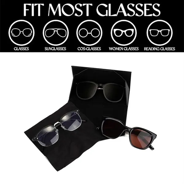 PU Leather Magnetic Folding Hard Eyeglasses Case - PU Leather Magnetic Folding Hard Eyeglasses Case - Image 4 of 6