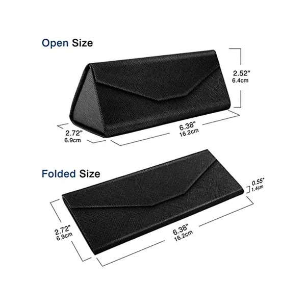 PU Leather Magnetic Folding Hard Eyeglasses Case - PU Leather Magnetic Folding Hard Eyeglasses Case - Image 5 of 6