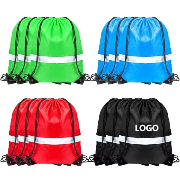 Custom logo polyester reflective drawstring bag - Custom logo polyester reflective drawstring bag - Image 1 of 2