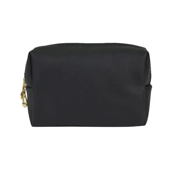 Chic Leatherette Cosmetic Toiletry Bag with Gold Zippers - Chic Leatherette Cosmetic Toiletry Bag with Gold Zippers - Image 1 of 6