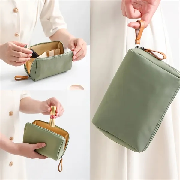 Nylon Cosmetic Toiletry Bag: Gold Zippers - Nylon Cosmetic Toiletry Bag: Gold Zippers - Image 6 of 6
