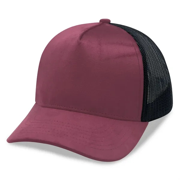 5 Panel A Frame Suede Trucker Caps - 5 Panel A Frame Suede Trucker Caps - Image 2 of 7