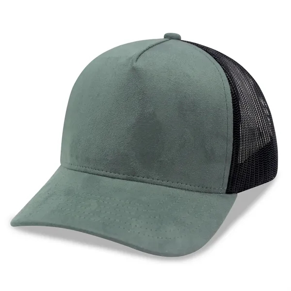 5 Panel A Frame Suede Trucker Caps - 5 Panel A Frame Suede Trucker Caps - Image 3 of 7