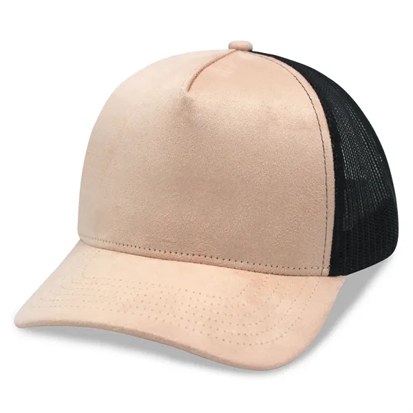 5 Panel A Frame Suede Trucker Caps - 5 Panel A Frame Suede Trucker Caps - Image 4 of 7