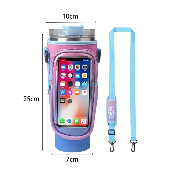 Waterproof Bottle Pouch with Phone Pocket for 40 oz Tumbler - Waterproof Bottle Pouch with Phone Pocket for 40 oz Tumbler - Image 1 of 3