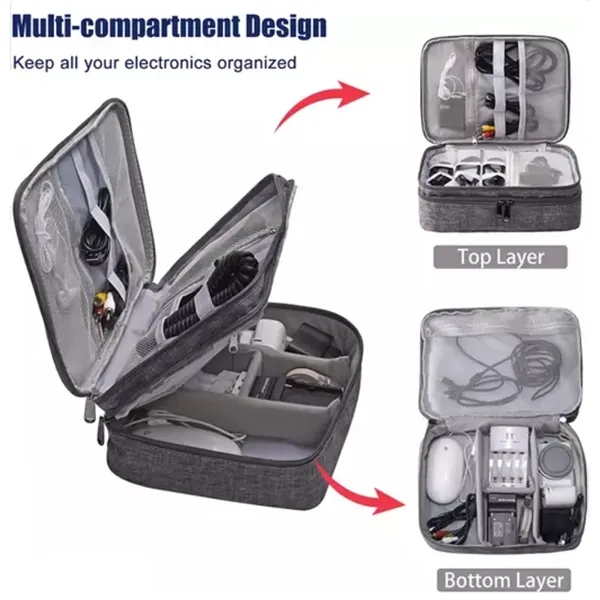 Electronics Organizer Travel Case Carrying Bag - Electronics Organizer Travel Case Carrying Bag - Image 2 of 6