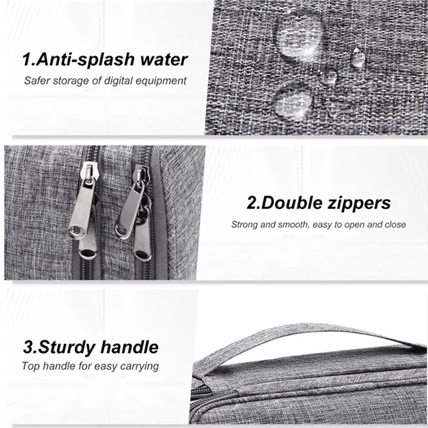 Electronics Organizer Travel Case Carrying Bag - Electronics Organizer Travel Case Carrying Bag - Image 3 of 6