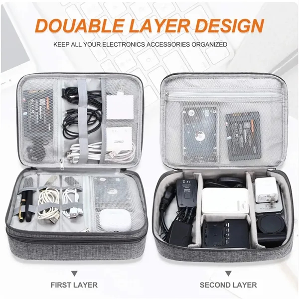 Electronics Organizer Travel Case Carrying Bag - Electronics Organizer Travel Case Carrying Bag - Image 4 of 6