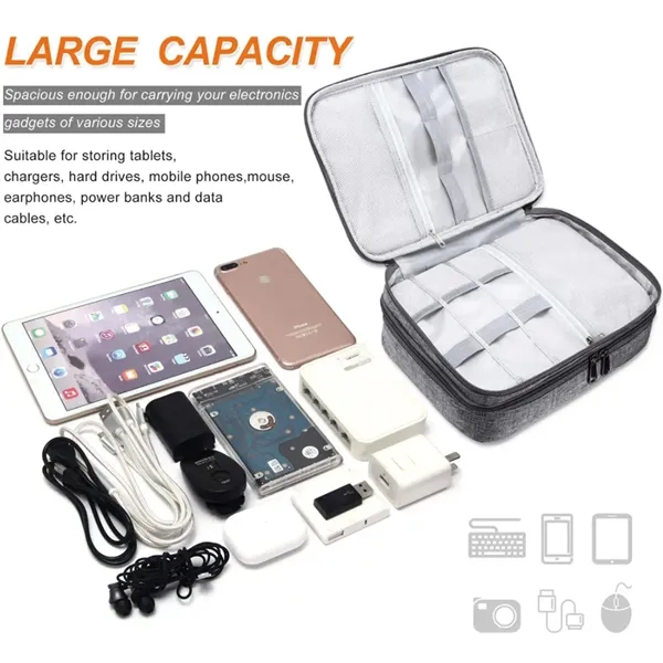 Electronics Organizer Travel Case Carrying Bag - Electronics Organizer Travel Case Carrying Bag - Image 5 of 6