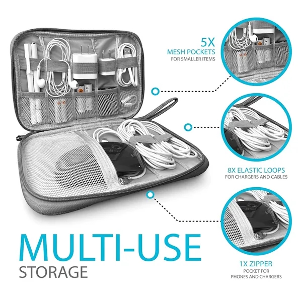 Waterproof Electronics Organizer Travel Case Carry Bag - Waterproof Electronics Organizer Travel Case Carry Bag - Image 5 of 6