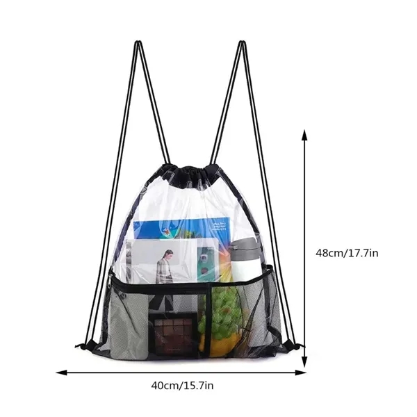 Clear Waterproof Coliseum Stadium Drawstring Backpack - Clear Waterproof Coliseum Stadium Drawstring Backpack - Image 1 of 5
