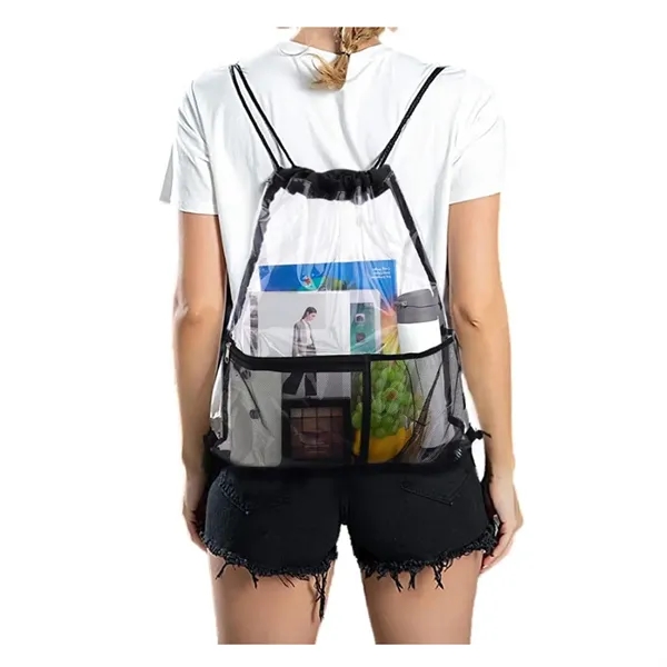 Clear Waterproof Coliseum Stadium Drawstring Backpack - Clear Waterproof Coliseum Stadium Drawstring Backpack - Image 3 of 5