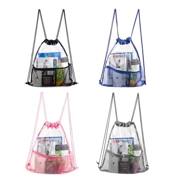 Clear Waterproof Coliseum Stadium Drawstring Backpack - Clear Waterproof Coliseum Stadium Drawstring Backpack - Image 5 of 5