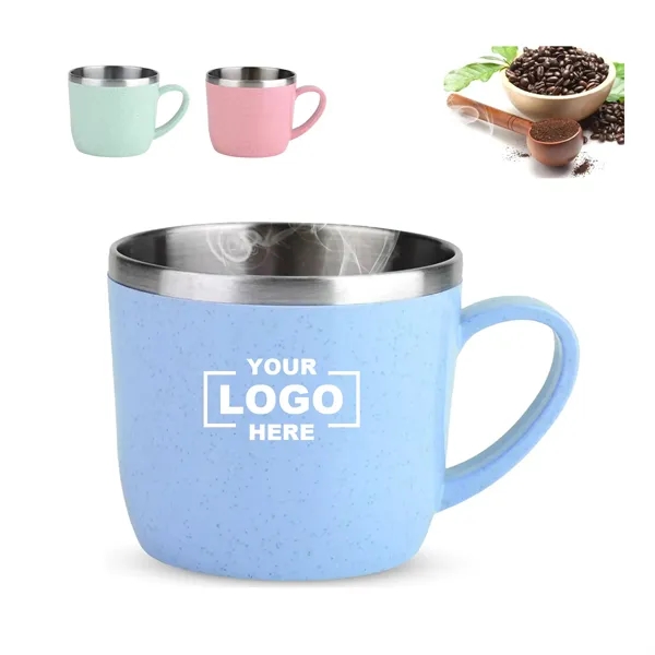 220 ml Stainless Steel Wheat Straw Double Walled Coffee Cup - 220 ml Stainless Steel Wheat Straw Double Walled Coffee Cup - Image 0 of 3