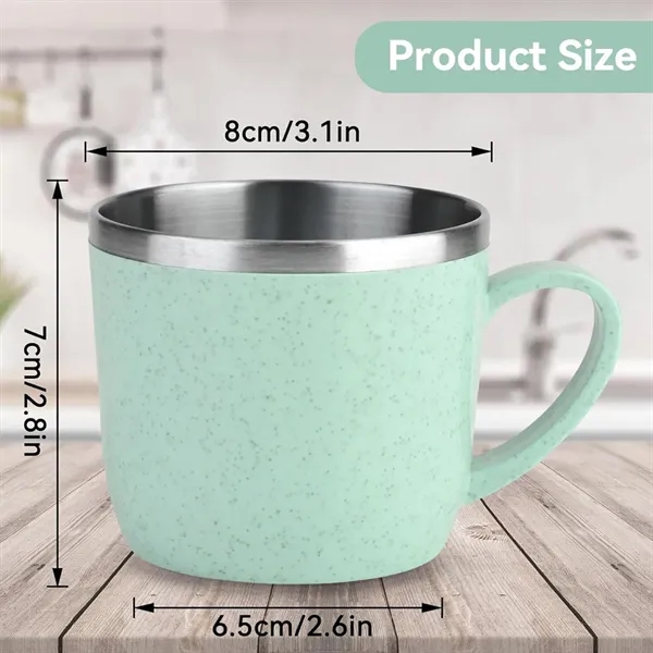 220 ml Stainless Steel Wheat Straw Double Walled Coffee Cup - 220 ml Stainless Steel Wheat Straw Double Walled Coffee Cup - Image 1 of 3