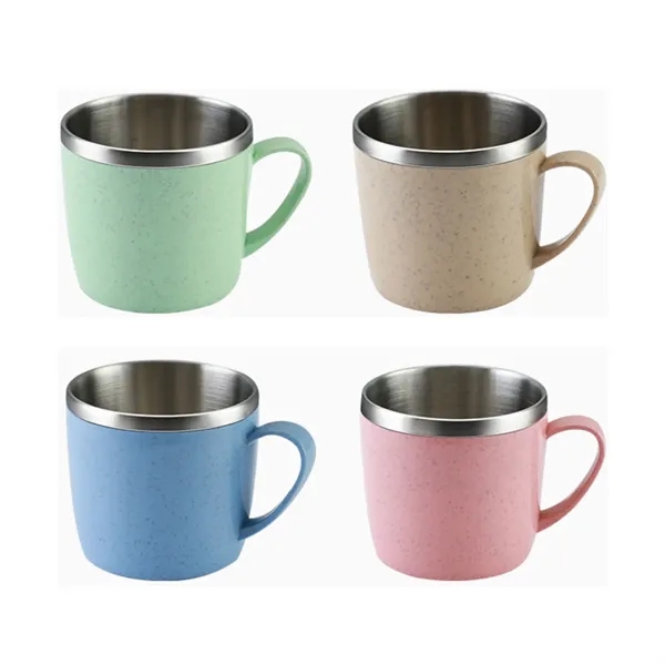 220 ml Stainless Steel Wheat Straw Double Walled Coffee Cup - 220 ml Stainless Steel Wheat Straw Double Walled Coffee Cup - Image 3 of 3