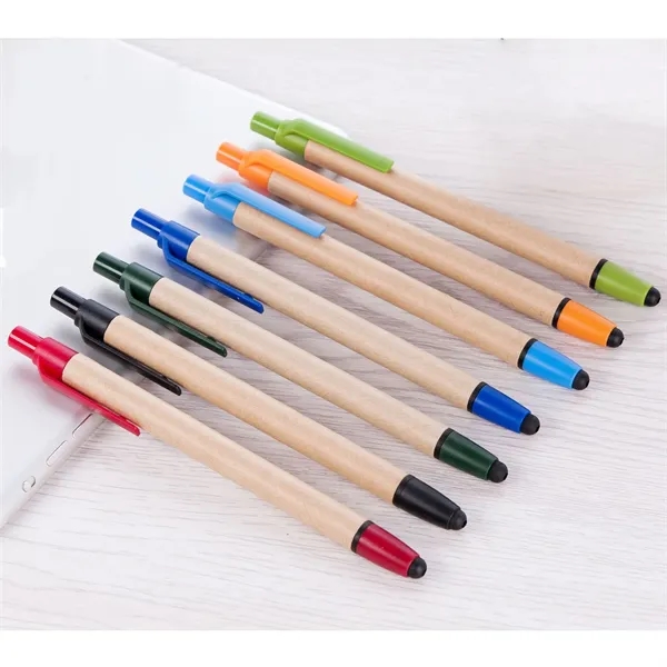 Kraft paper ballpoint pen with stylus - Kraft paper ballpoint pen with stylus - Image 1 of 3