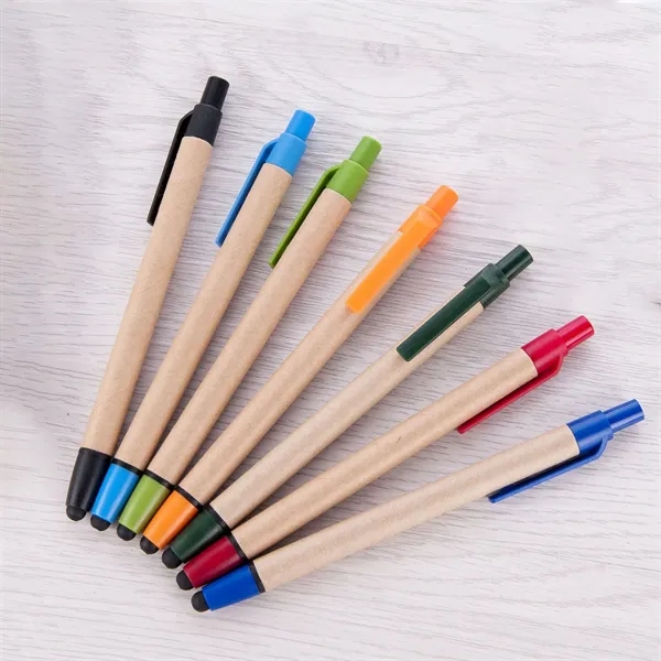 Kraft paper ballpoint pen with stylus - Kraft paper ballpoint pen with stylus - Image 2 of 3