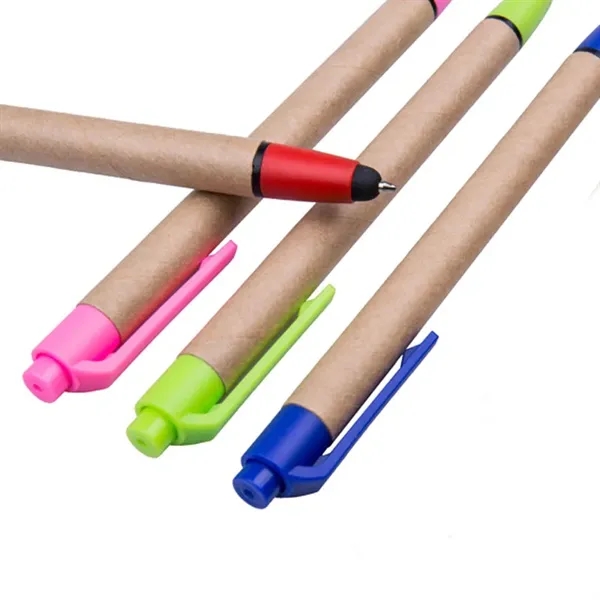 Kraft paper ballpoint pen with stylus - Kraft paper ballpoint pen with stylus - Image 3 of 3