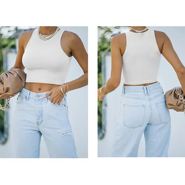 Women Sexy Sleeveless Back Tank Tops - Women Sexy Sleeveless Back Tank Tops - Image 3 of 3