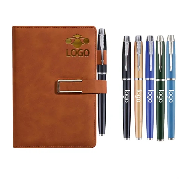 A5 Pu Leather Cover Notebook With Pen Holder - A5 Pu Leather Cover Notebook With Pen Holder - Image 2 of 2