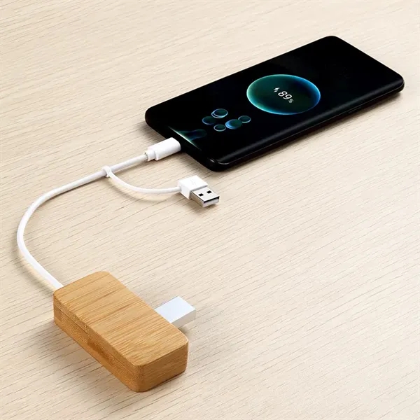 4 PORT Bamboo USB/Type-C Hub - 4 PORT Bamboo USB/Type-C Hub - Image 4 of 6
