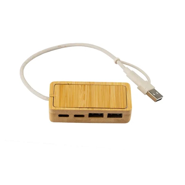 4 PORT Bamboo USB/Type-C Hub - 4 PORT Bamboo USB/Type-C Hub - Image 5 of 6