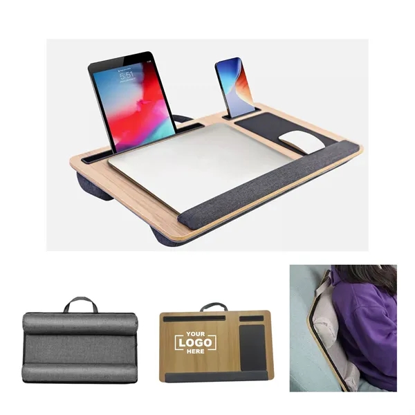 Bamboo Platform Laptop Lap Desk with Mouse Pad Holder - Bamboo Platform Laptop Lap Desk with Mouse Pad Holder - Image 0 of 2