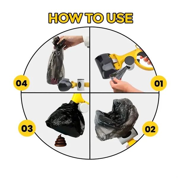 Portable Handheld Dog Pooper Scooper with Bag Dispenser - Portable Handheld Dog Pooper Scooper with Bag Dispenser - Image 4 of 5