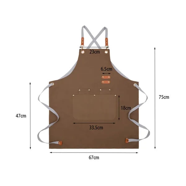 Waterproof Canvas Kitchen Aprons w/ Detachable Cross Straps - Waterproof Canvas Kitchen Aprons w/ Detachable Cross Straps - Image 1 of 6