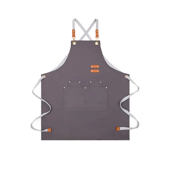 Waterproof Canvas Kitchen Aprons w/ Detachable Cross Straps - Waterproof Canvas Kitchen Aprons w/ Detachable Cross Straps - Image 3 of 6