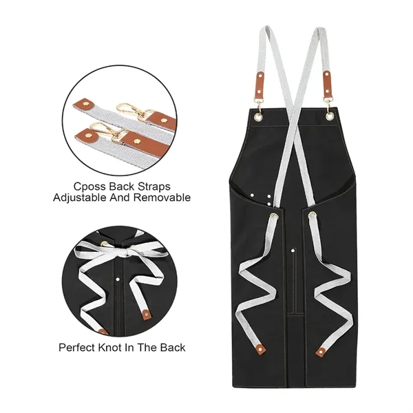 Waterproof Canvas Kitchen Aprons w/ Detachable Cross Straps - Waterproof Canvas Kitchen Aprons w/ Detachable Cross Straps - Image 5 of 6