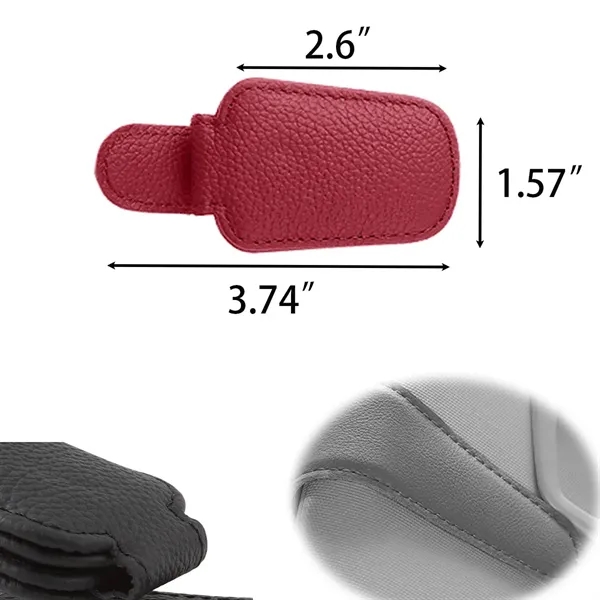 Customize Portable Magnetic PU Leather Car Sunglass Holder - Customize Portable Magnetic PU Leather Car Sunglass Holder - Image 1 of 1