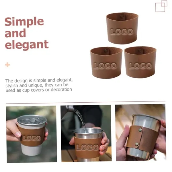 PU Leather Ice Coffee Mug Sleeve Water Cup Bottle Protector - PU Leather Ice Coffee Mug Sleeve Water Cup Bottle Protector - Image 2 of 3