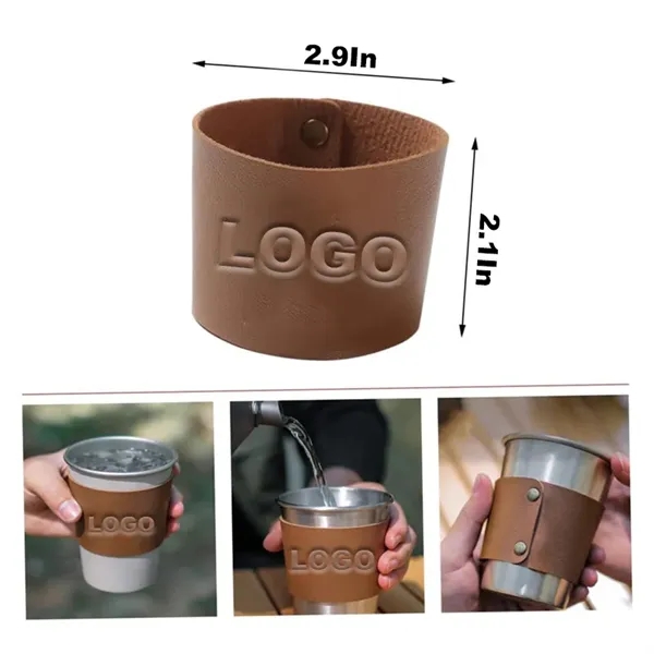 PU Leather Ice Coffee Mug Sleeve Water Cup Bottle Protector - PU Leather Ice Coffee Mug Sleeve Water Cup Bottle Protector - Image 3 of 3