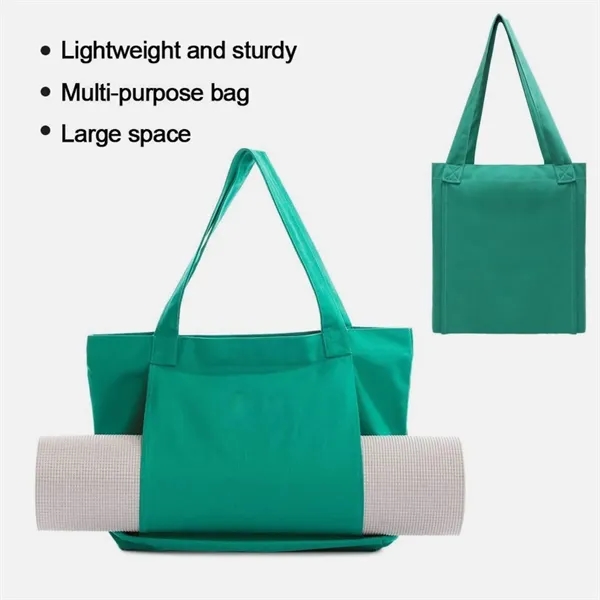 Custom Women Fitness Round Canvas Yoga Mat Carry Tote Bag - Custom Women Fitness Round Canvas Yoga Mat Carry Tote Bag - Image 5 of 7