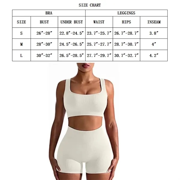 High Waist Leggings with Sports Bra Gym Sets - High Waist Leggings with Sports Bra Gym Sets - Image 1 of 13