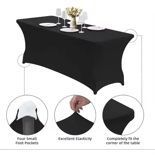 4FT Rectangle Spandex Fitted Tablecloth Stretch Table Cover - 4FT Rectangle Spandex Fitted Tablecloth Stretch Table Cover - Image 3 of 8