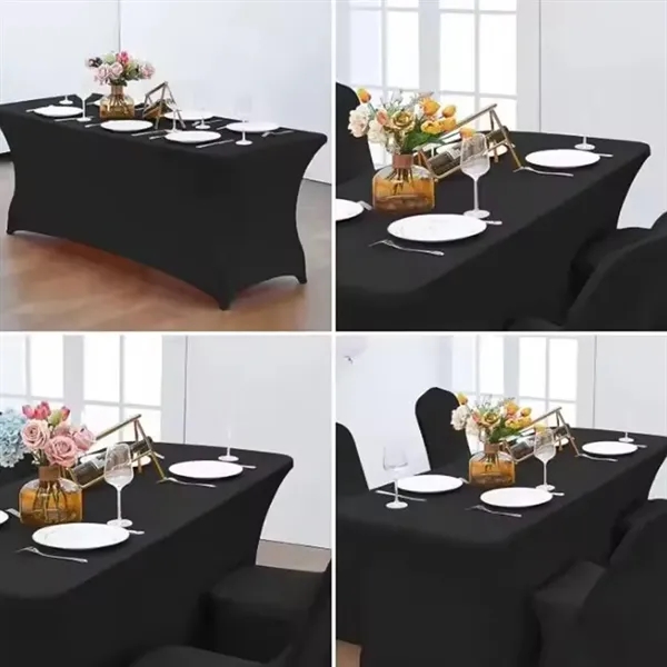 4FT Rectangle Spandex Fitted Tablecloth Stretch Table Cover - 4FT Rectangle Spandex Fitted Tablecloth Stretch Table Cover - Image 8 of 8
